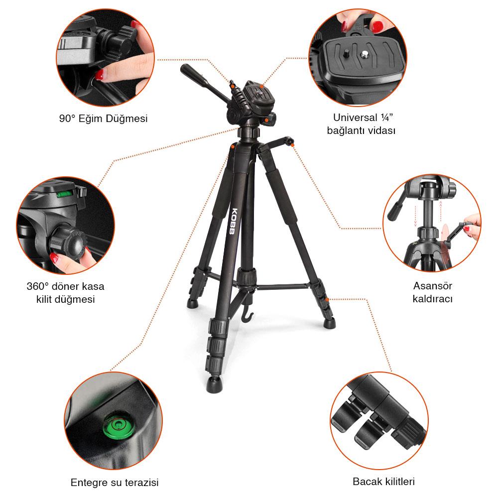 KOBB KBL20T 160CM Su Terazili Profesyonel Alüminyum Lazer Tripod - . Görsel