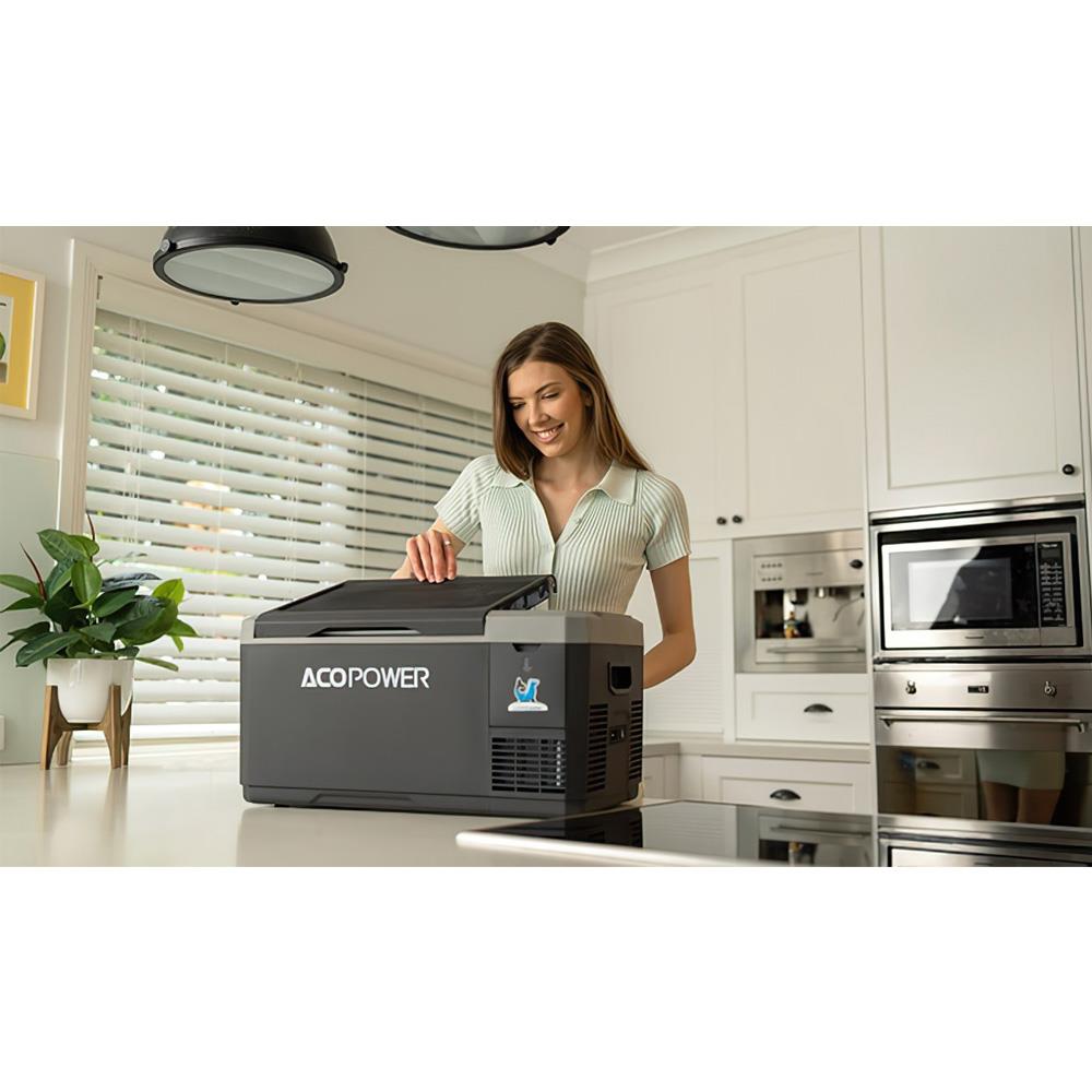 Acopower VX28 12/24/220Volt Akülü/Kablolu 28Litre Kompresörlü Outdoor Oto Buzdolabı + Powerbank + LED Lamba - . Görsel