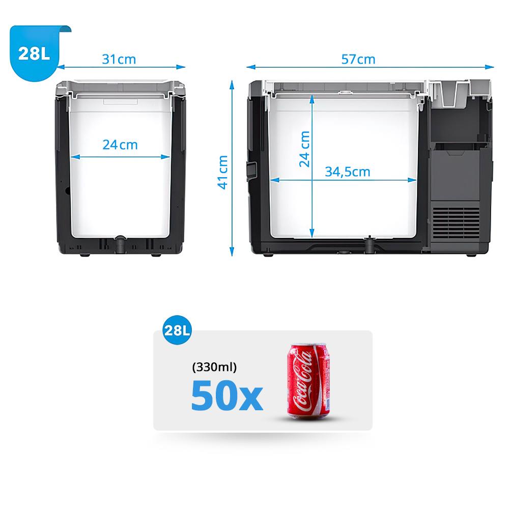 Acopower VX28 12/24/220Volt Akülü/Kablolu 28Litre Kompresörlü Outdoor Oto Buzdolabı + Powerbank + LED Lamba - . Görsel