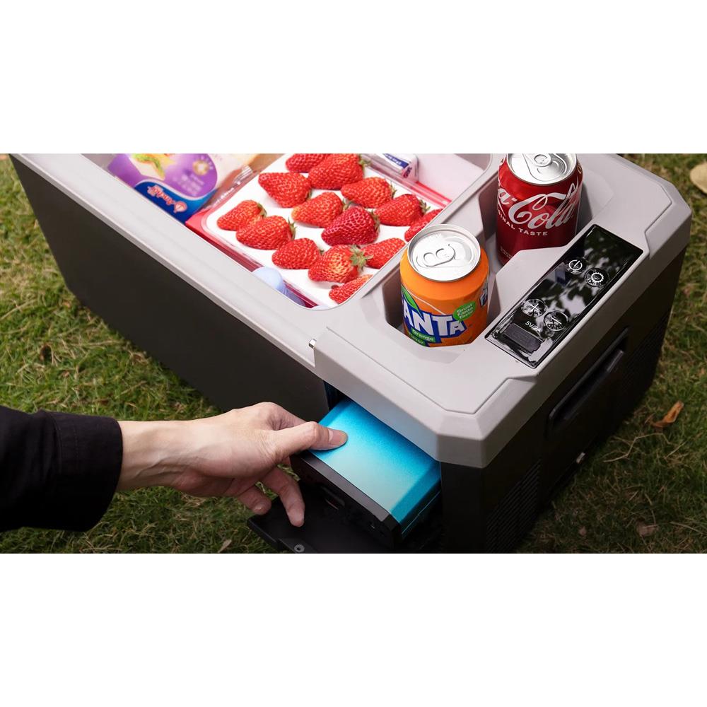 Acopower VX28 12/24/220Volt Akülü/Kablolu 28Litre Kompresörlü Outdoor Oto Buzdolabı + Powerbank + LED Lamba - . Görsel