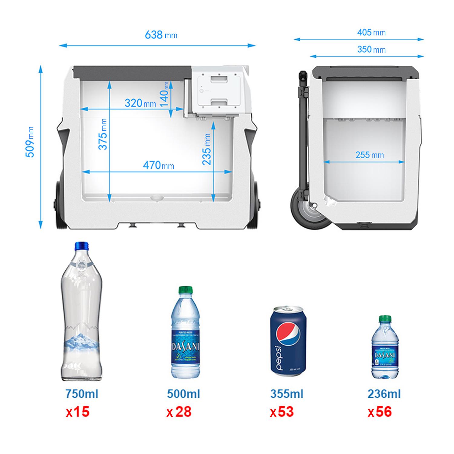 Acopower X40A 12/24/220Volt Akülü/Kablolu 40Litre Kompresörlü Outdoor Oto Buzdolabı - . Görsel