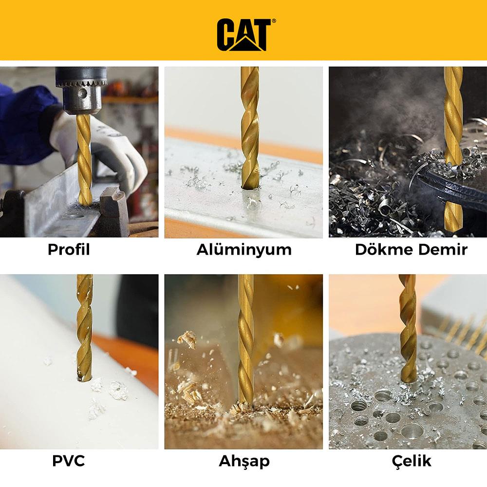 CAT DA02901 16 Parça Profesyonel Titanyum Kaplama HSS Metal Delici Matkap Ucu - . Görsel