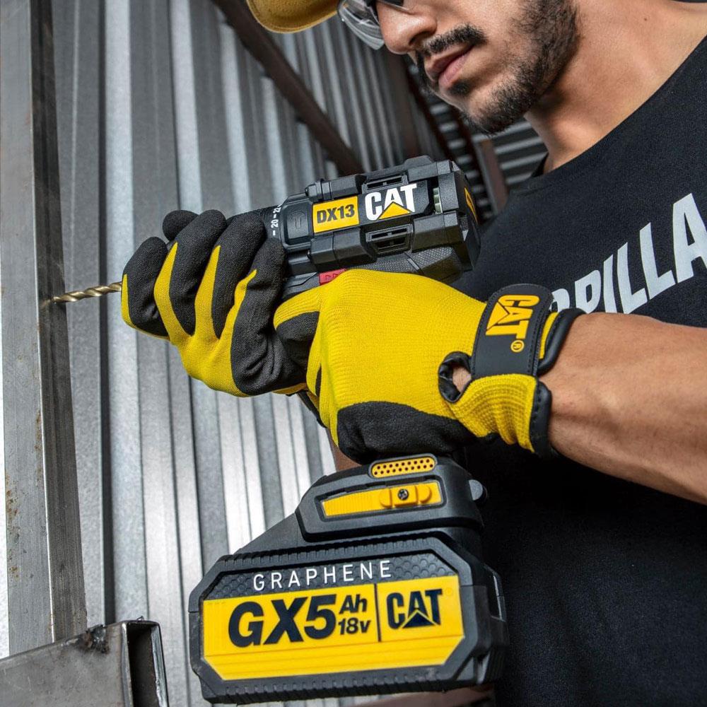 CAT DX13 18Volt/5.0Ah GRAPHENE Li-ion Kömürsüz Profesyonel Şarjlı Darbeli Matkap - . Görsel