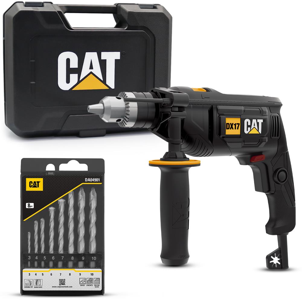 CAT DX17.1 750Watt 13mm Profesyonel Darbeli Matkap + 8 Parça Aksesuar - . Görsel