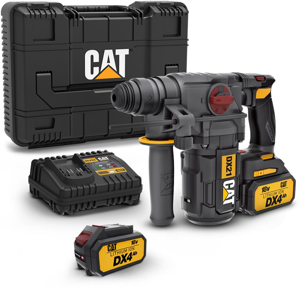 CAT DX21 18Volt 4.0Ah 2.2J Li-ion Çift Akülü Şarjlı SDS-Plus Kırıcı/Delici - . Görsel