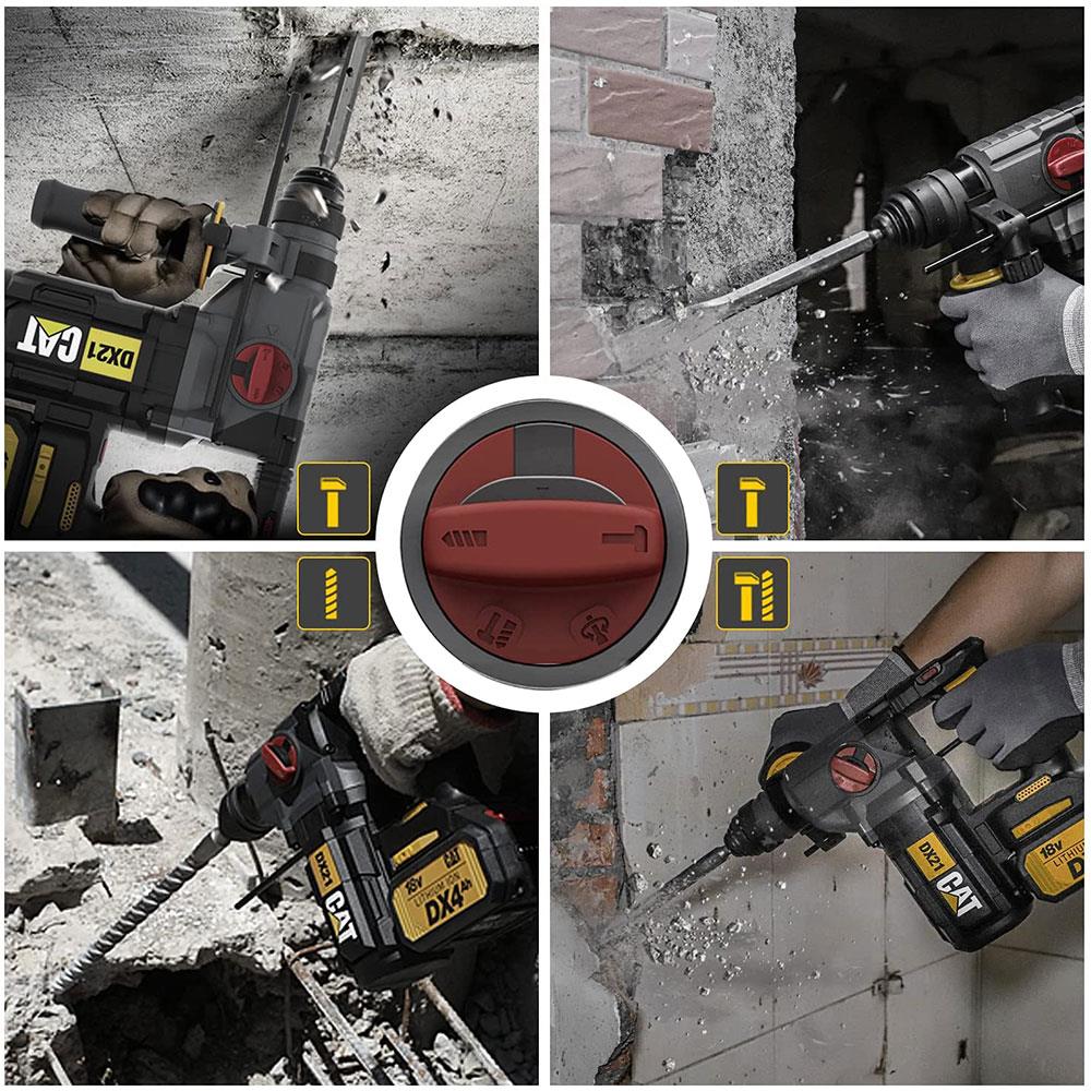 CAT DX21 18Volt 4.0Ah 2.2J Li-ion Çift Akülü Şarjlı SDS-Plus Kırıcı/Delici - . Görsel