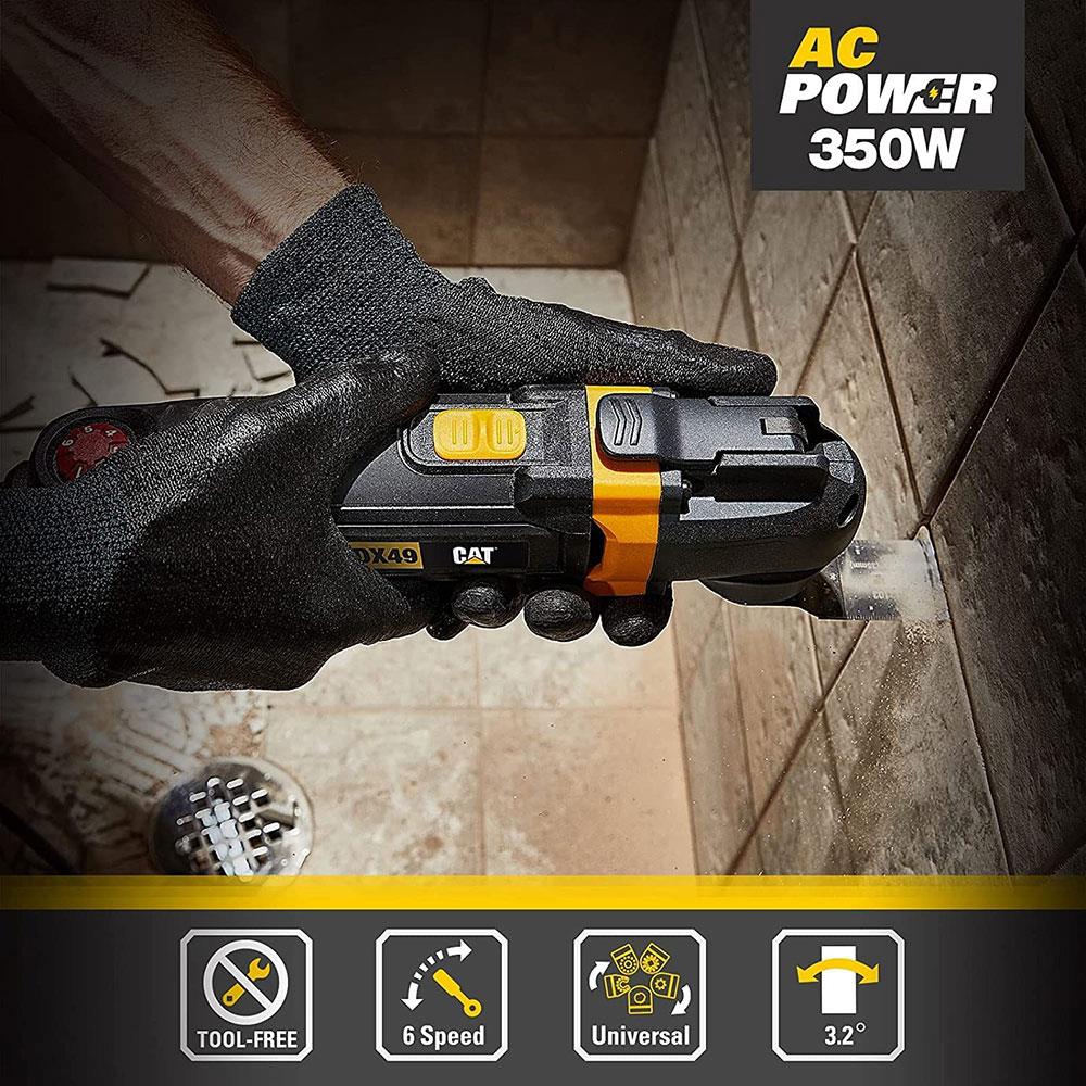 CAT DX49.1 350Watt Profesyonel Çok Amaçlı Devir Ayarlı Kesme Raspalama ve Zımpara + 14 Adet Aksesuar - . Görsel