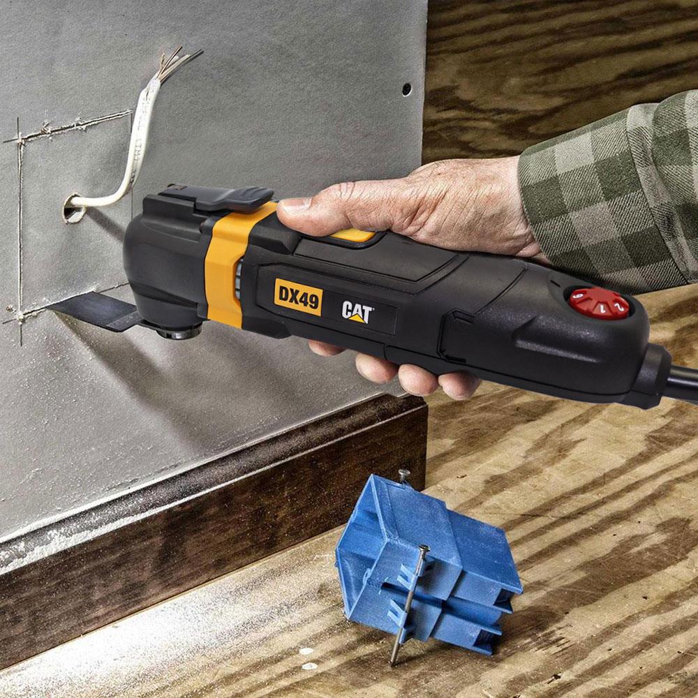 CAT DX49.1 350Watt Profesyonel Çok Amaçlı Devir Ayarlı Kesme Raspalama ve Zımpara + 14 Adet Aksesuar - . Görsel