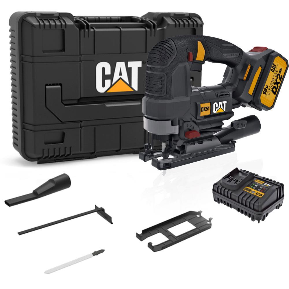 CAT DX51 18Volt/4.0Ah Li-ion Tek Akülü Profesyonel Kömürsüz Dekupaj Testere - . Görsel