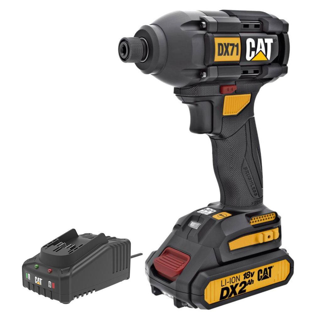 CAT DX71BC 18Volt 2.0Ah Li-ion Tek Akülü 215Nm Kömürsüz Profesyonel Şarjlı Darbeli Tornavida - . Görsel