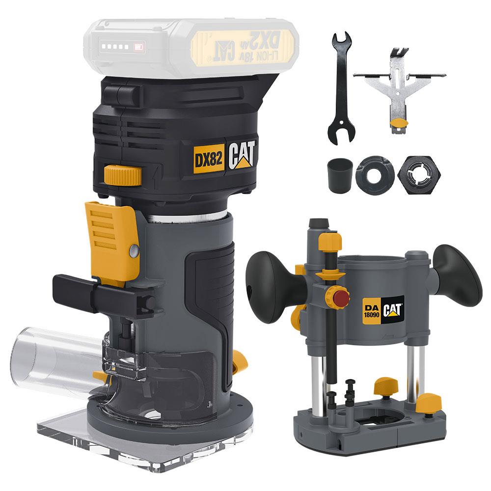 CAT DX82B.3 18Volt Şarjlı Kömürsüz 6mm Devir Ayarlı Profesyonel Avuç İçi El Frezesi Formika Tıraşlama (Akü Dahil Değildir) - . Görsel