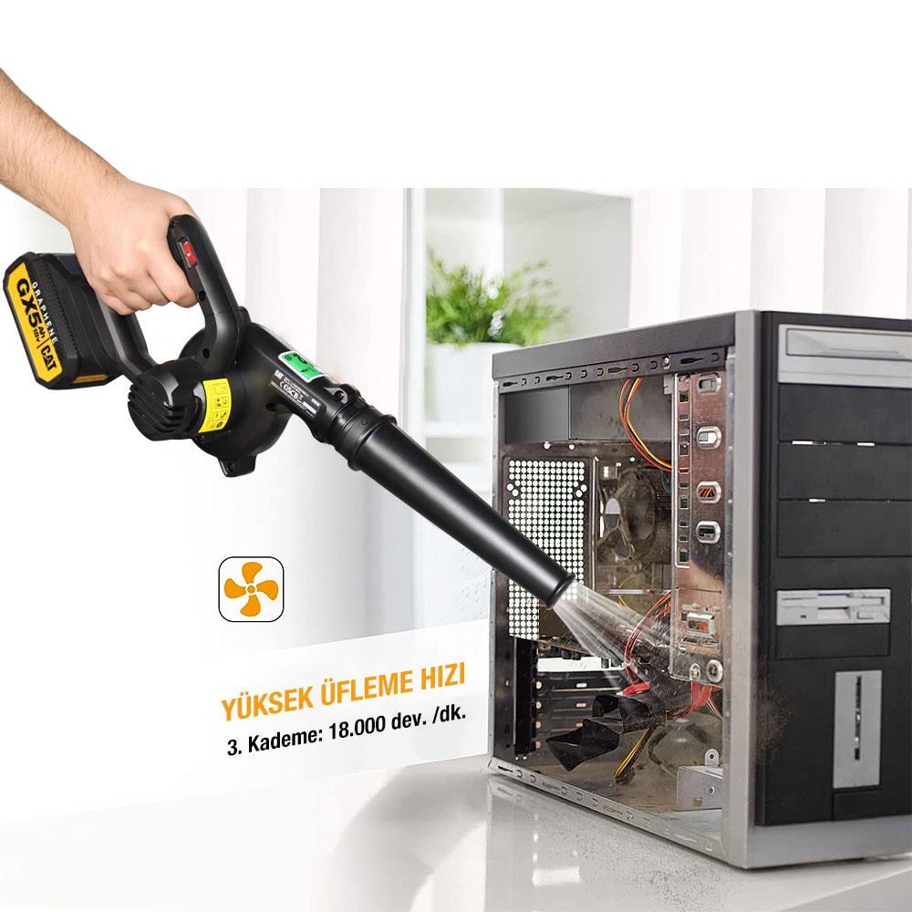 CAT DX91B 18Volt Profesyonel Devir Ayarlı Üfleyici + 5 Parça Aksesuar (Akü Dahil Değildir) - . Görsel