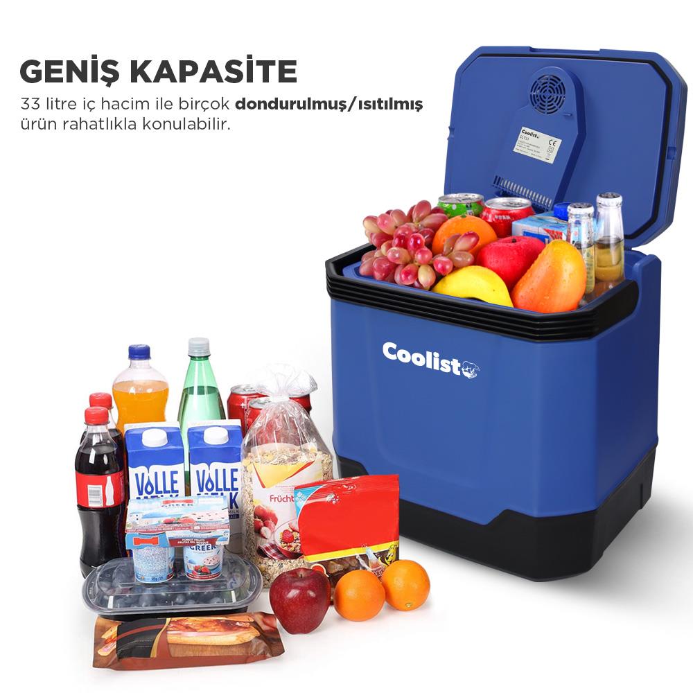 Coolist CLT33 12Volt/220Volt AC/DC 33 Litre Sıcak/Soğuk Oto Buzdolabı - . Görsel