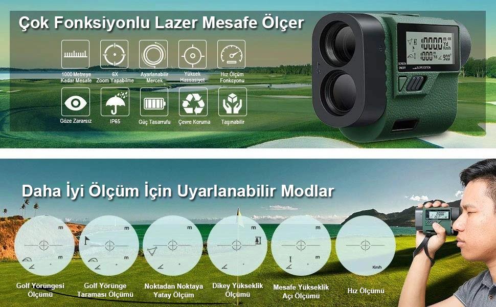 KOBB KBL1000 1Km Profesyonel Optik Dürbünlü Golf Lazer Metre + Hız Tespit Cihazı - . Görsel
