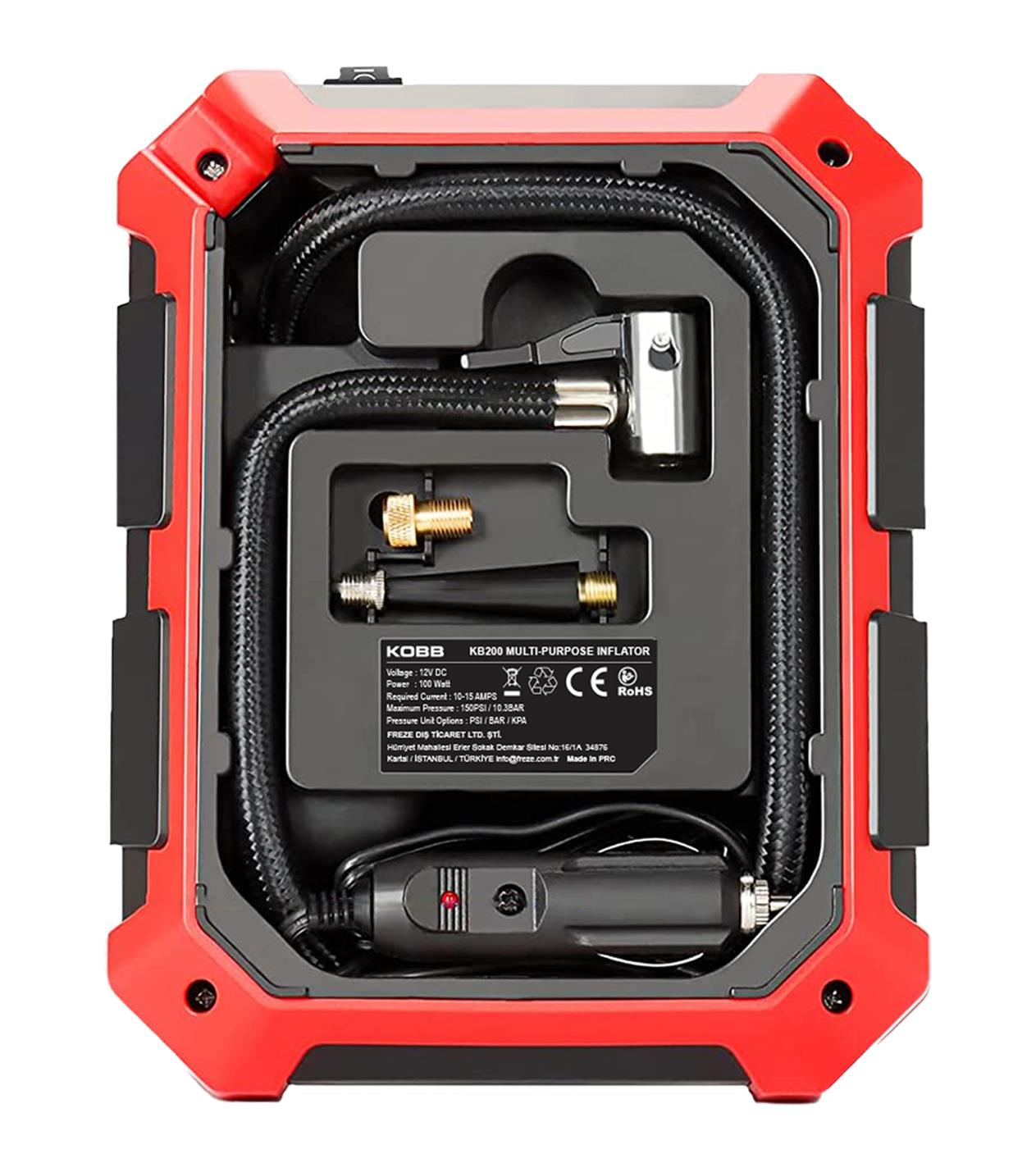 KOBB KB200 12Volt 150 PSI Ayarlanabilir Dijital Basınç Göstergeli Hava Lastik Şişirme Pompası - . Görsel