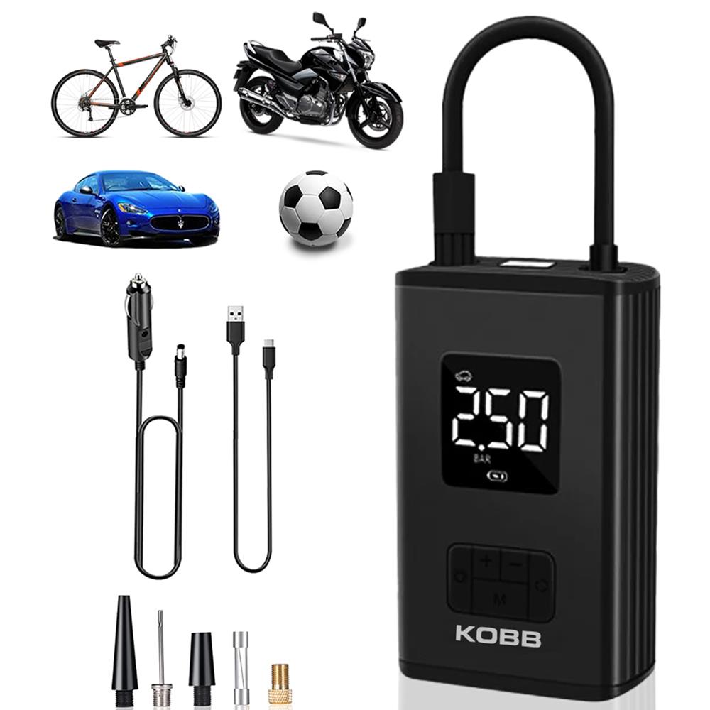 KOBB KB425 12V/Şarjlı Li-ion 150 PSI Dijital Göstergeli Akıllı Lastik Şişirme Pompası+ Powerbank + SOS + Led - . Görsel