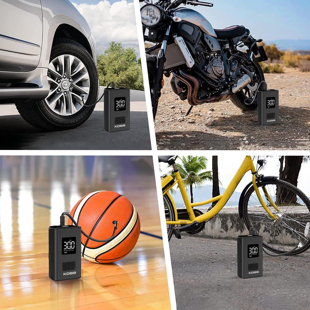 KOBB KB425 12V/Şarjlı Li-ion 150 PSI Dijital Göstergeli Akıllı Lastik Şişirme Pompası+ Powerbank + SOS + Led - . Görsel