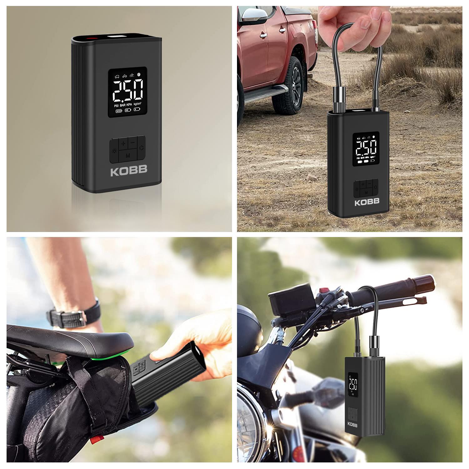 KOBB KB425 12V/Şarjlı Li-ion 150 PSI Dijital Göstergeli Akıllı Lastik Şişirme Pompası+ Powerbank + SOS + Led - . Görsel