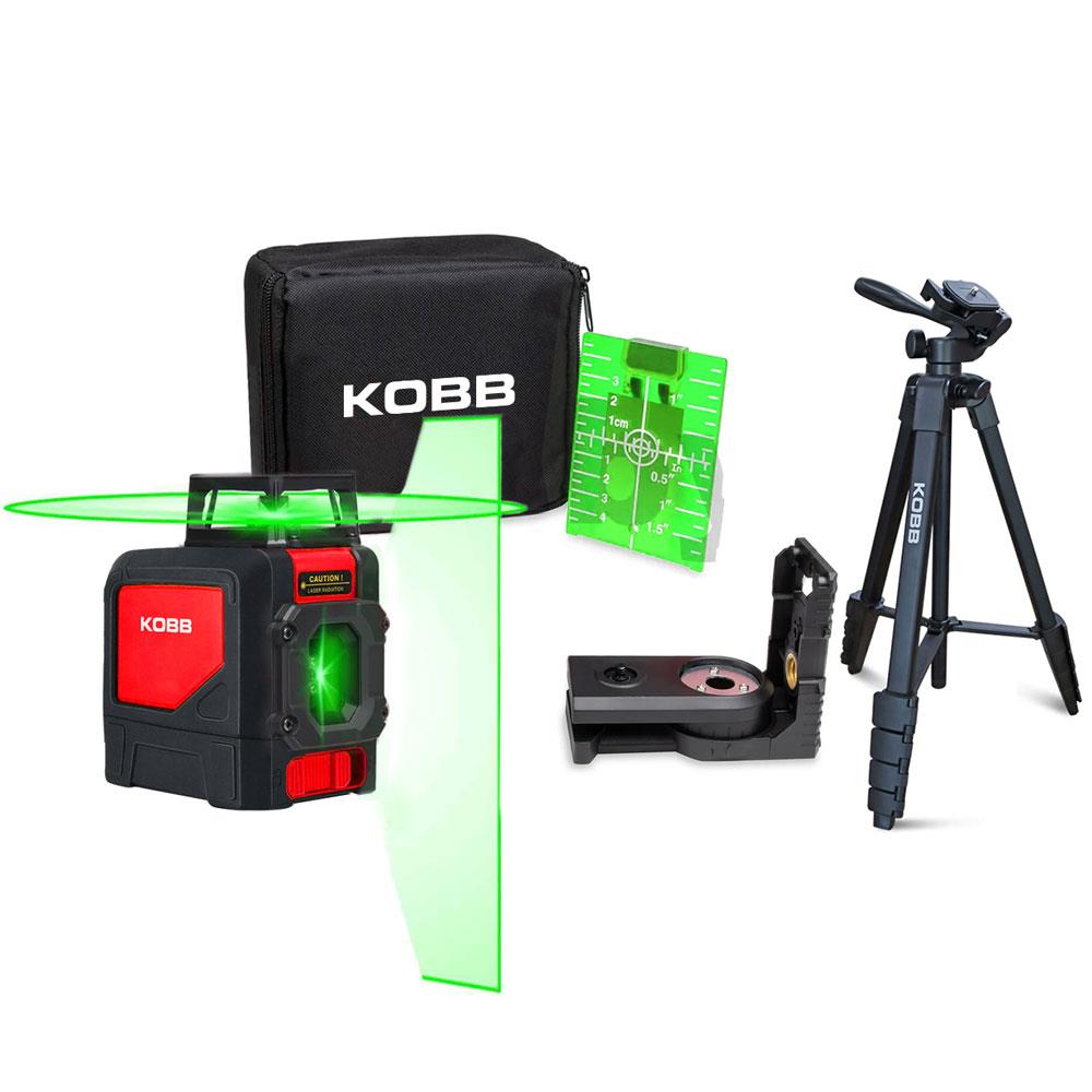 KOBB KBL30GTP 25 Metre Profesyonel Yatay 360° ve Dikey Otomatik Hizalamalı Yeşil Çapraz Çizgi Lazer Distomat + Tripod - . Görsel