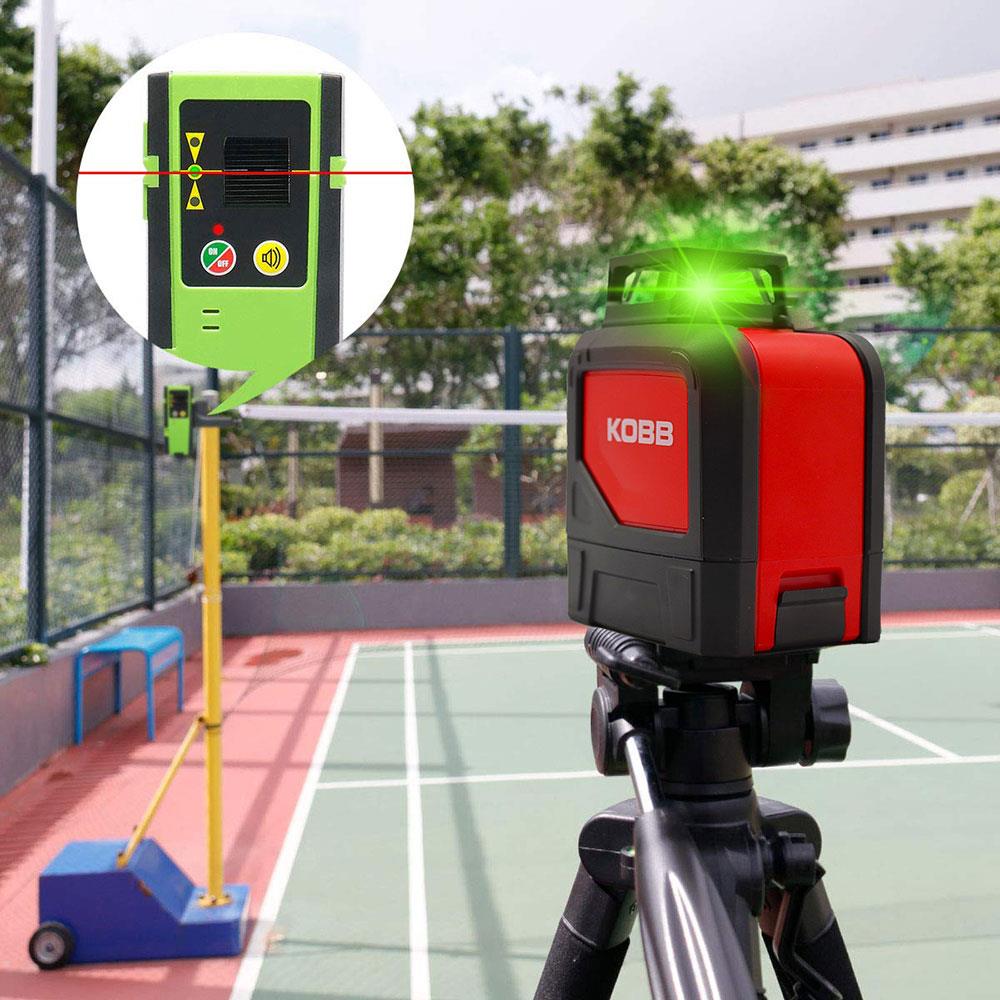 KOBB KBL30GTP 25 Metre Profesyonel Yatay 360° ve Dikey Otomatik Hizalamalı Yeşil Çapraz Çizgi Lazer Distomat + Tripod - . Görsel
