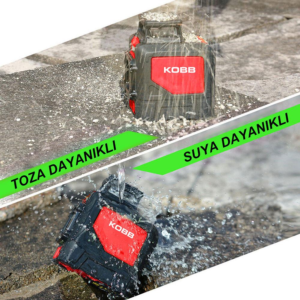 KOBB KBL30GTP 25 Metre Profesyonel Yatay 360° ve Dikey Otomatik Hizalamalı Yeşil Çapraz Çizgi Lazer Distomat + Tripod - . Görsel