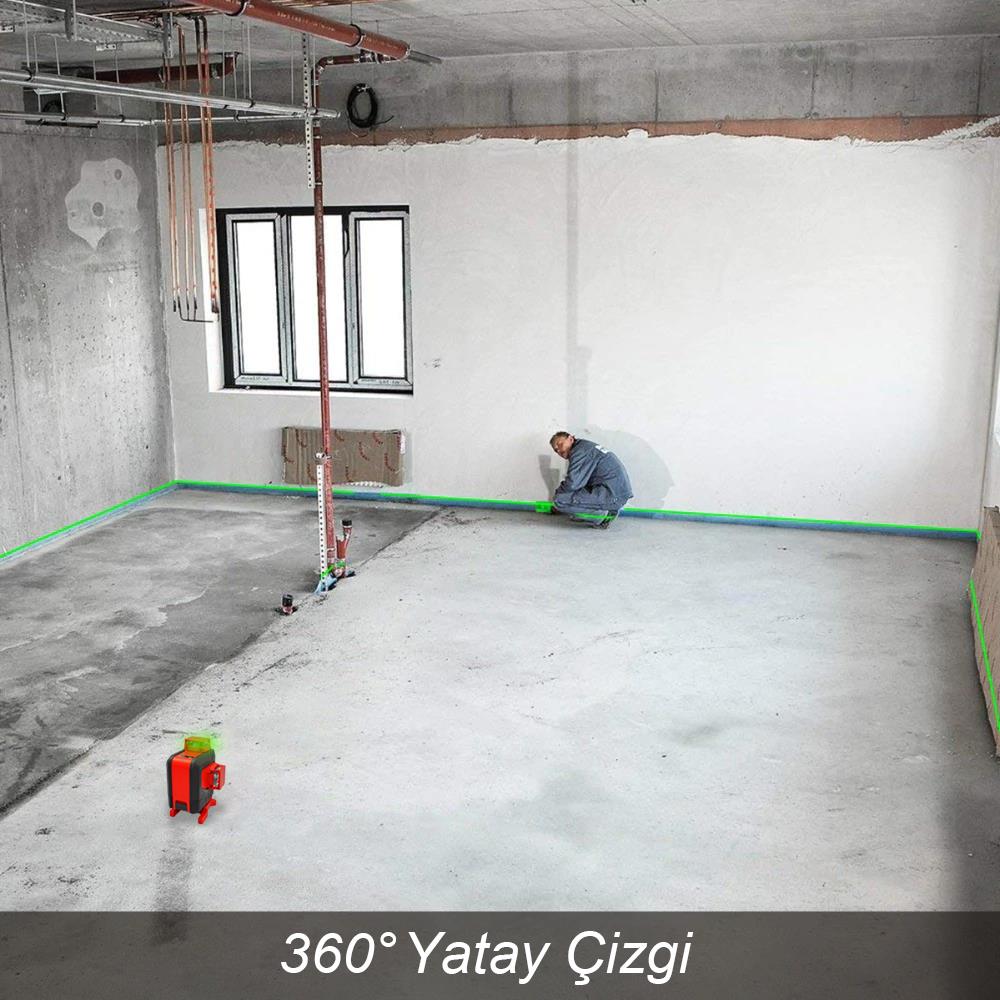KOBB KBL35G Profesyonel Li-ion Şarjlı 4X360⁰ Otomatik Hizalamalı Yeşil Çapraz Çizgi Lazer Distomat+Uzaktan Kumanda - . Görsel