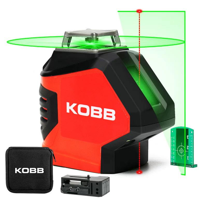 KOBB KBL88G 25M Profesyonel Yatay 360° ve Dikey Otomatik Hizalamalı Nokta Şakül ve Yeşil Çapraz Çizgi Lazer Distomat - . Görsel