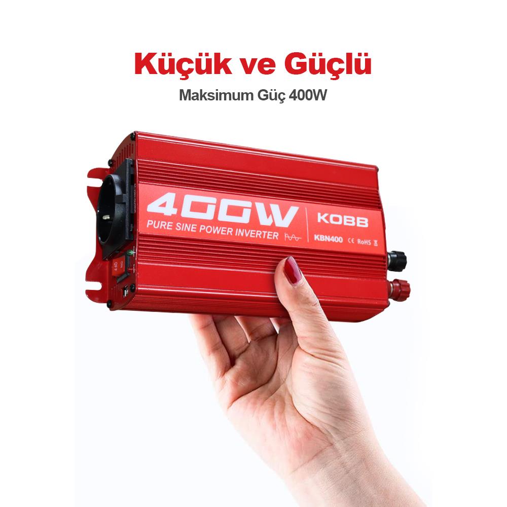 KOBB KBN400 12V/220V 400Watt Tam Sinüs Dönüştürücü İnvertör - . Görsel