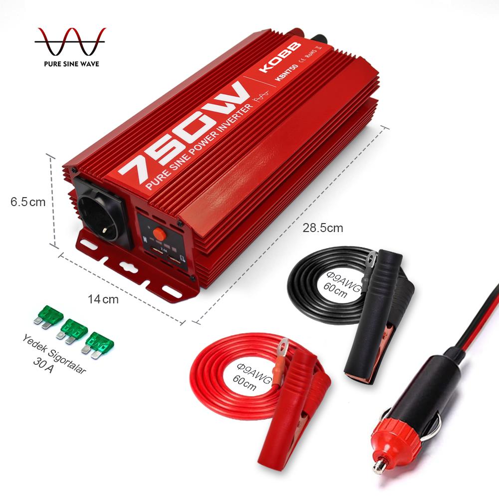 KOBB KBN750 12V/220V 750Watt Tam Sinüs Dönüştürücü İnvertör - . Görsel