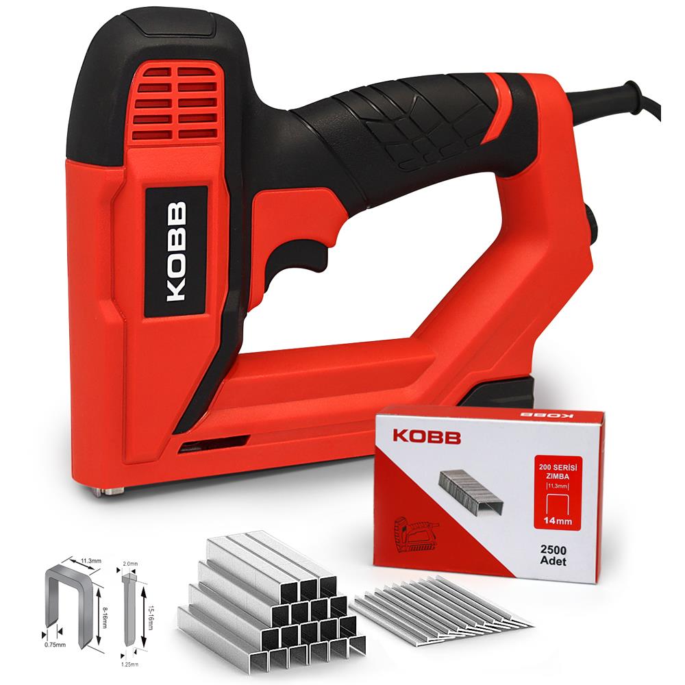KOBB KBZ200B 8-16mm Zımba ve 15-16mm Profesyonel Çivi Çakma Makinesi + 3000 adet Yedek Zımba ve Çivi - . Görsel