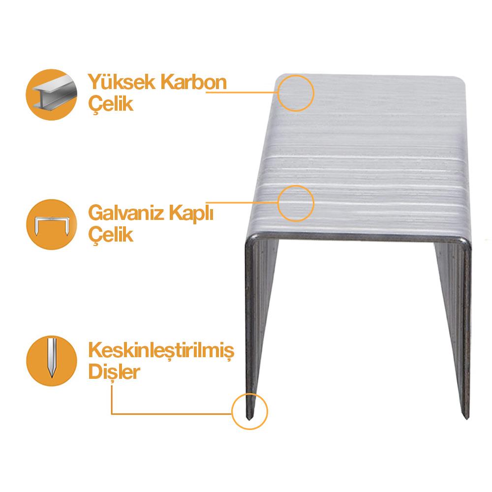 KOBB KBZ216 16mm 2500 Adet 200 Serisi Ağır Hizmet Tipi Zımba Teli - . Görsel