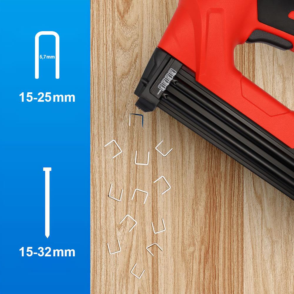 KOBB KBZ90 15-25mm Zımba ve 15-32mm Profesyonel Çivi Çakma Makinesi + 3000 adet Yedek Zımba ve Çivi - . Görsel