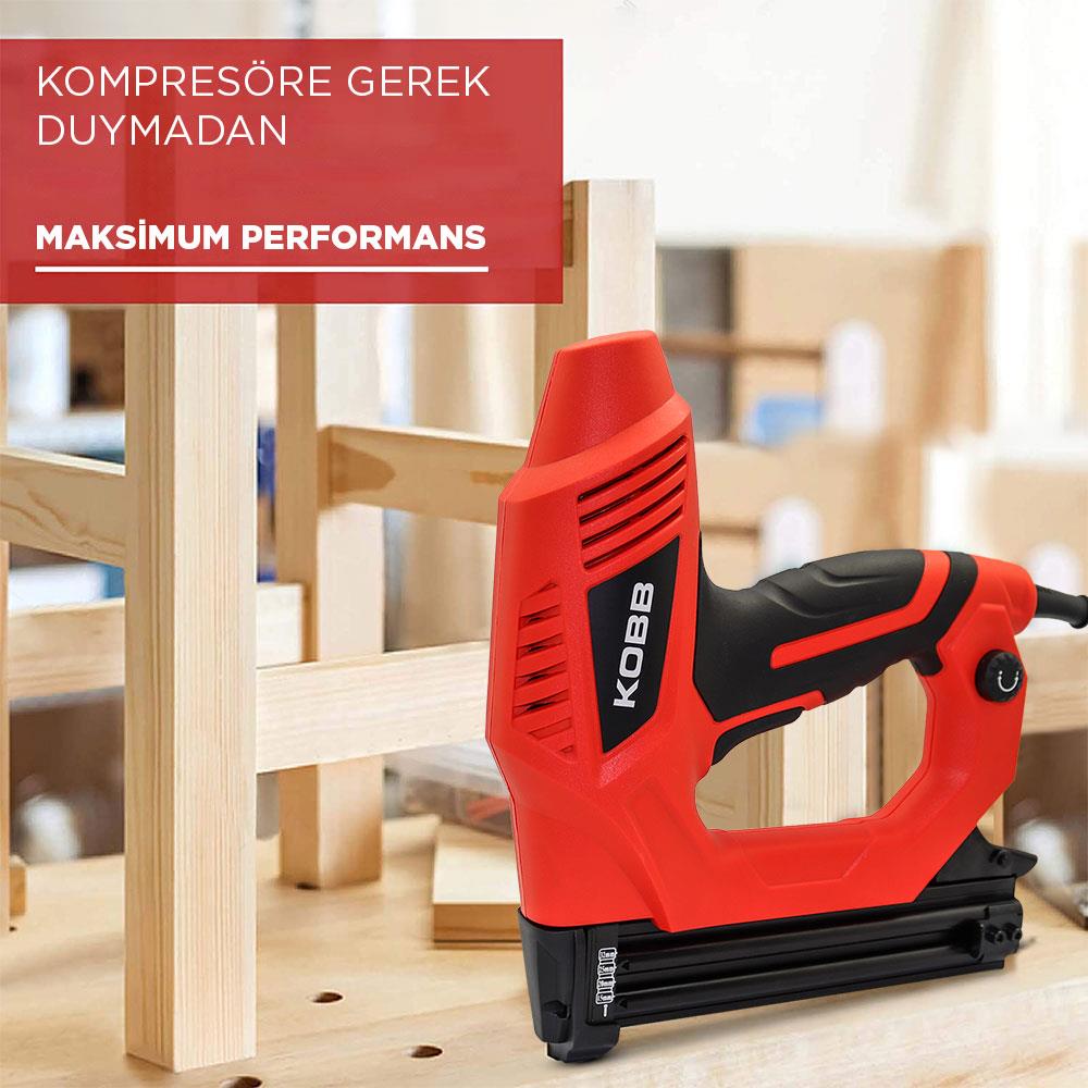 KOBB KBZ90 15-25mm Zımba ve 15-32mm Profesyonel Çivi Çakma Makinesi + 3000 adet Yedek Zımba ve Çivi - . Görsel