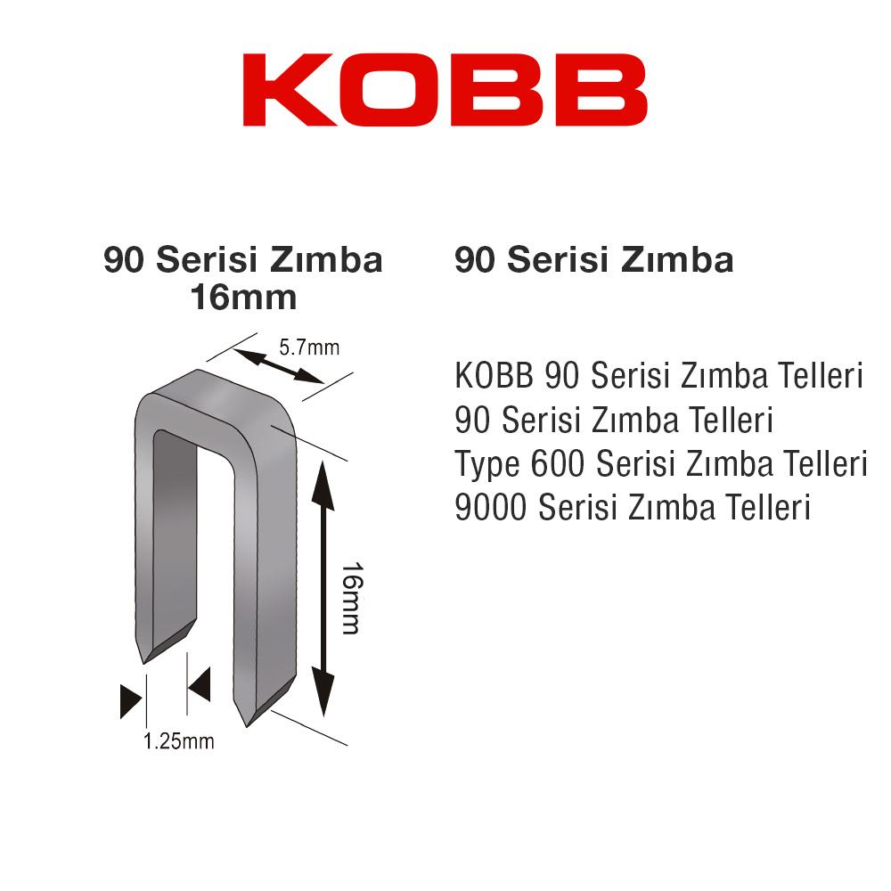 KOBB KBZ9016 16mm 2500 Adet 90 Serisi Ağır Hizmet Tipi Zımba Teli - . Görsel