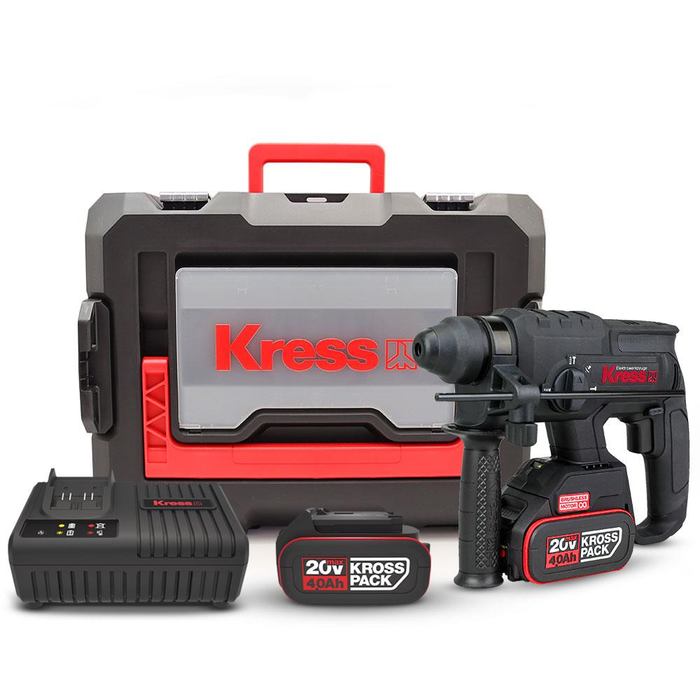 Kress KUC60.2 20Volt 4.0Ah. 2.0J Li-ion Çift Akülü Kömürsüz Profesyonel SDS-Plus Pnömatik Kırıcı/Delici - . Görsel