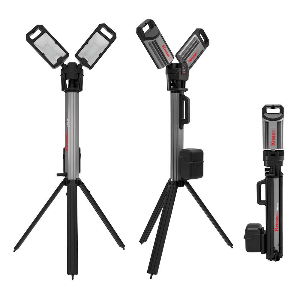 Kress KUF09.9 20Volt 2000/4500 Lümen Profesyonel Kule Tipi Teleskopik Katlanabilir LED Projektör (Akü Dahil Değildir) - . Görsel