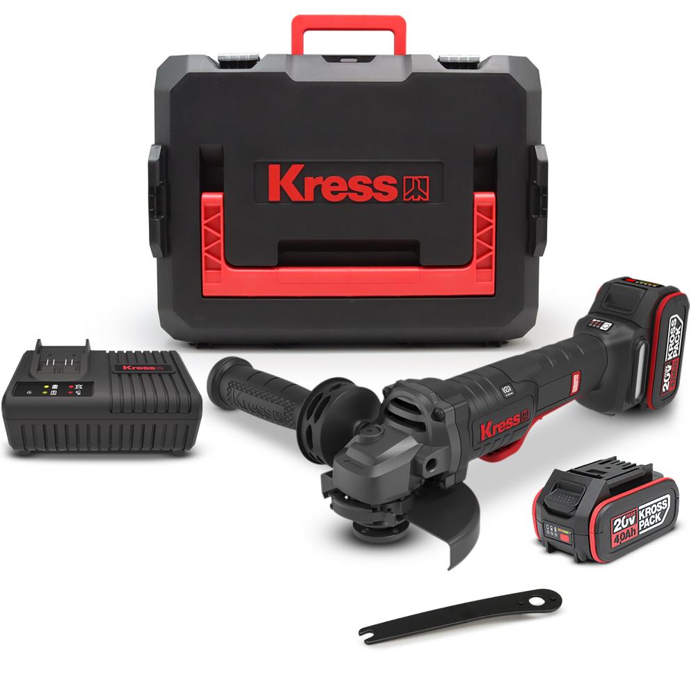 Kress KUH04 20Volt 4.0Ah. Li-ion Çift Akülü 125mm Kömürsüz Profesyonel Şarjlı Devir Ayarlı Avuç Taşlama - . Görsel