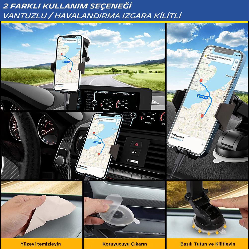 Michelin MC33368 Wireless Telefon Şarj Cihazı ve Dokunmatik Akıllı Telefon Tutucu - . Görsel
