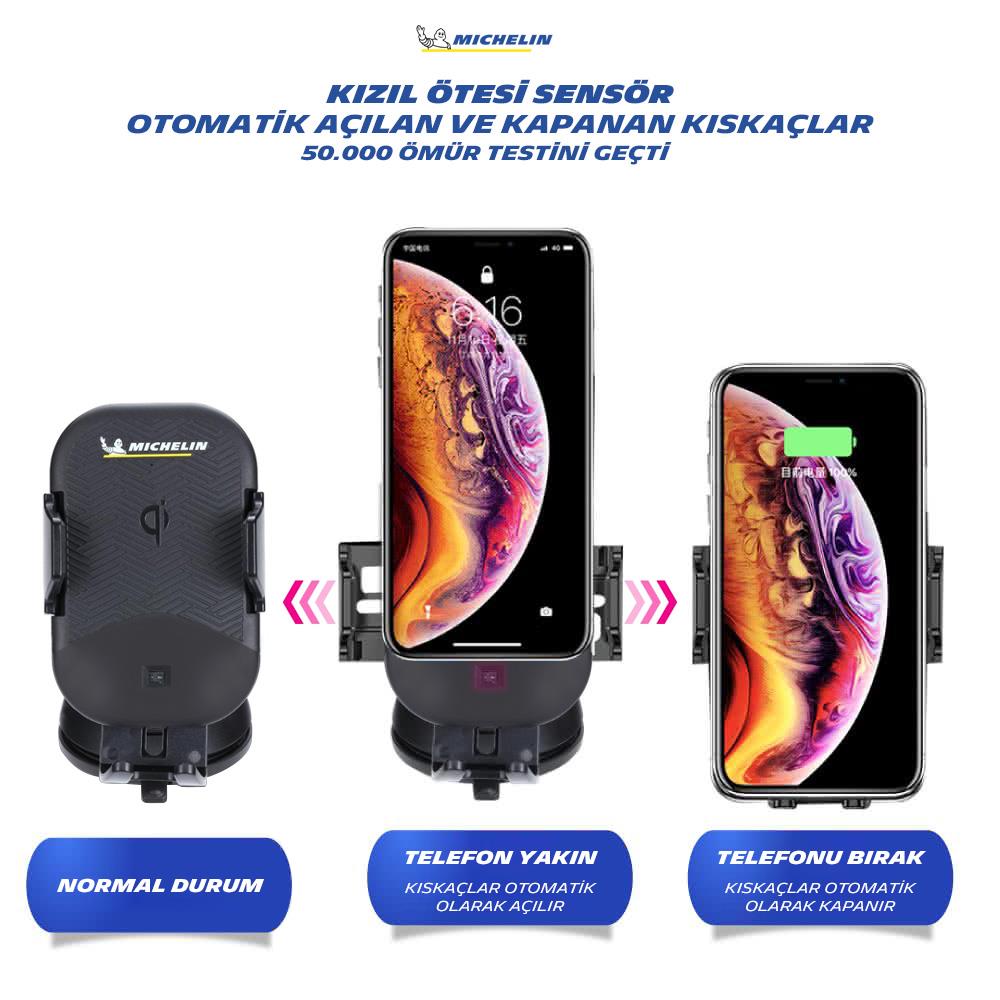Michelin MC33368 Wireless Telefon Şarj Cihazı ve Dokunmatik Akıllı Telefon Tutucu - . Görsel