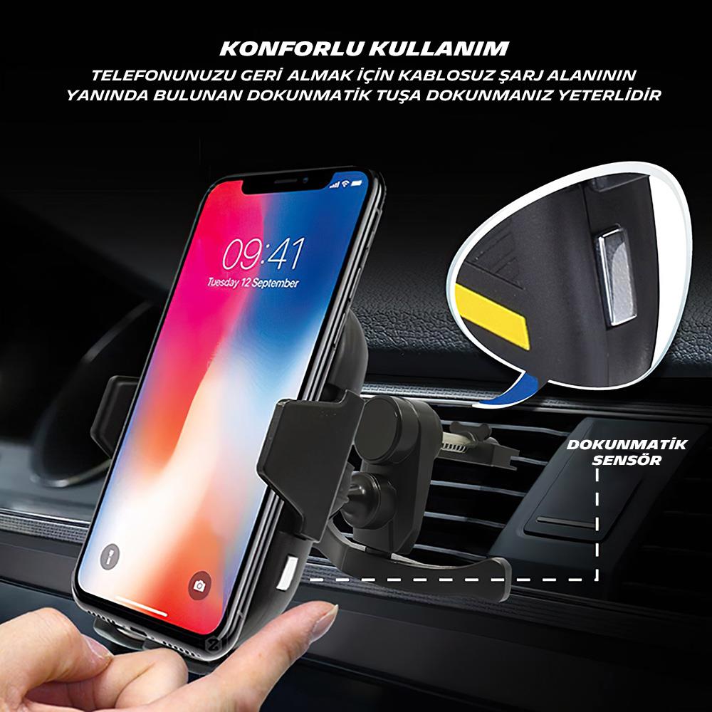 Michelin MC33368 Wireless Telefon Şarj Cihazı ve Dokunmatik Akıllı Telefon Tutucu - . Görsel