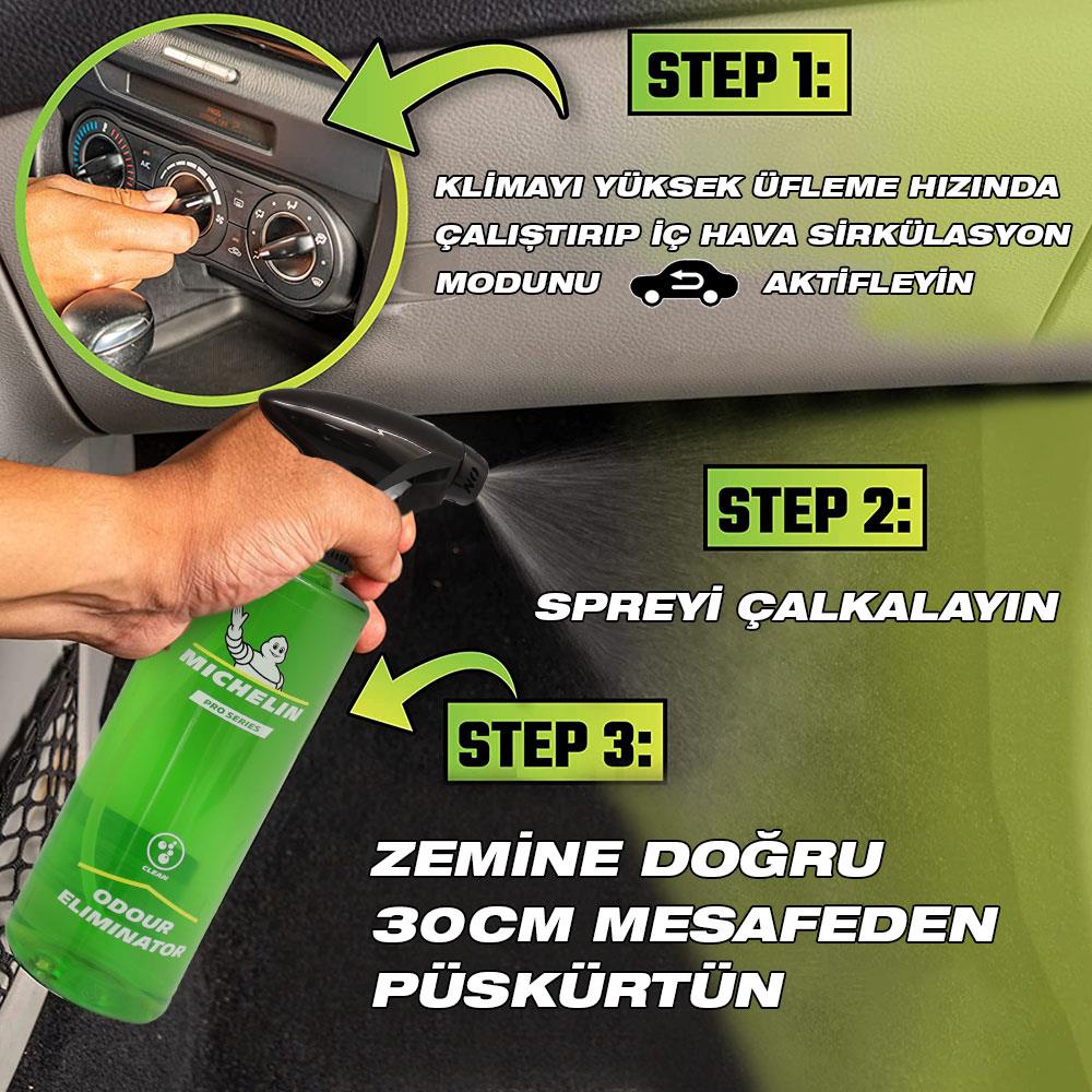 Michelin MC33566 500ml PRO Serisi Koltuk, Döşeme, Halı, Klima Havalandırma Koku Giderici Sprey - . Görsel