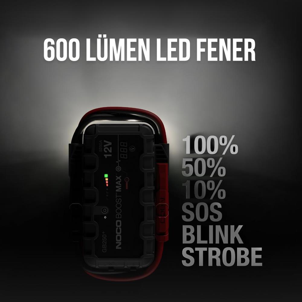 NOCO Genius GB250 12V 5250Amp Ultrasafe Lityum Akü Takviye + Powerbank + Led Lamba - . Görsel