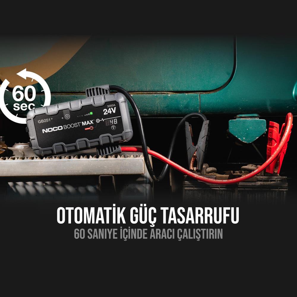 NOCO Genius GB251 24V 3000Amp Ultrasafe Lityum Akü Takviye + Powerbank + Led Lamba - . Görsel