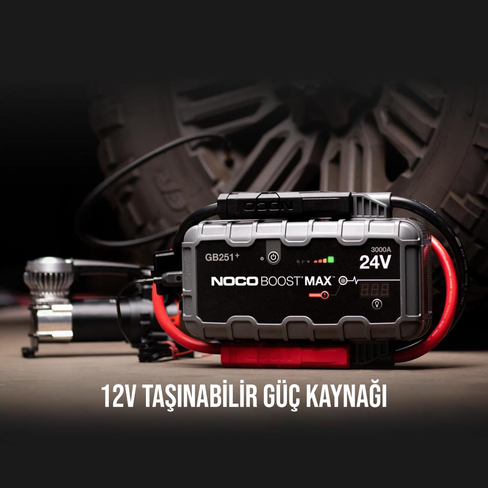 NOCO Genius GB251 24V 3000Amp Ultrasafe Lityum Akü Takviye + Powerbank + Led Lamba - . Görsel