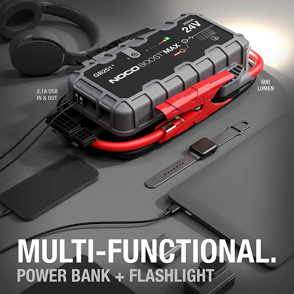 NOCO Genius GB251 24V 3000Amp Ultrasafe Lityum Akü Takviye + Powerbank + Led Lamba - . Görsel