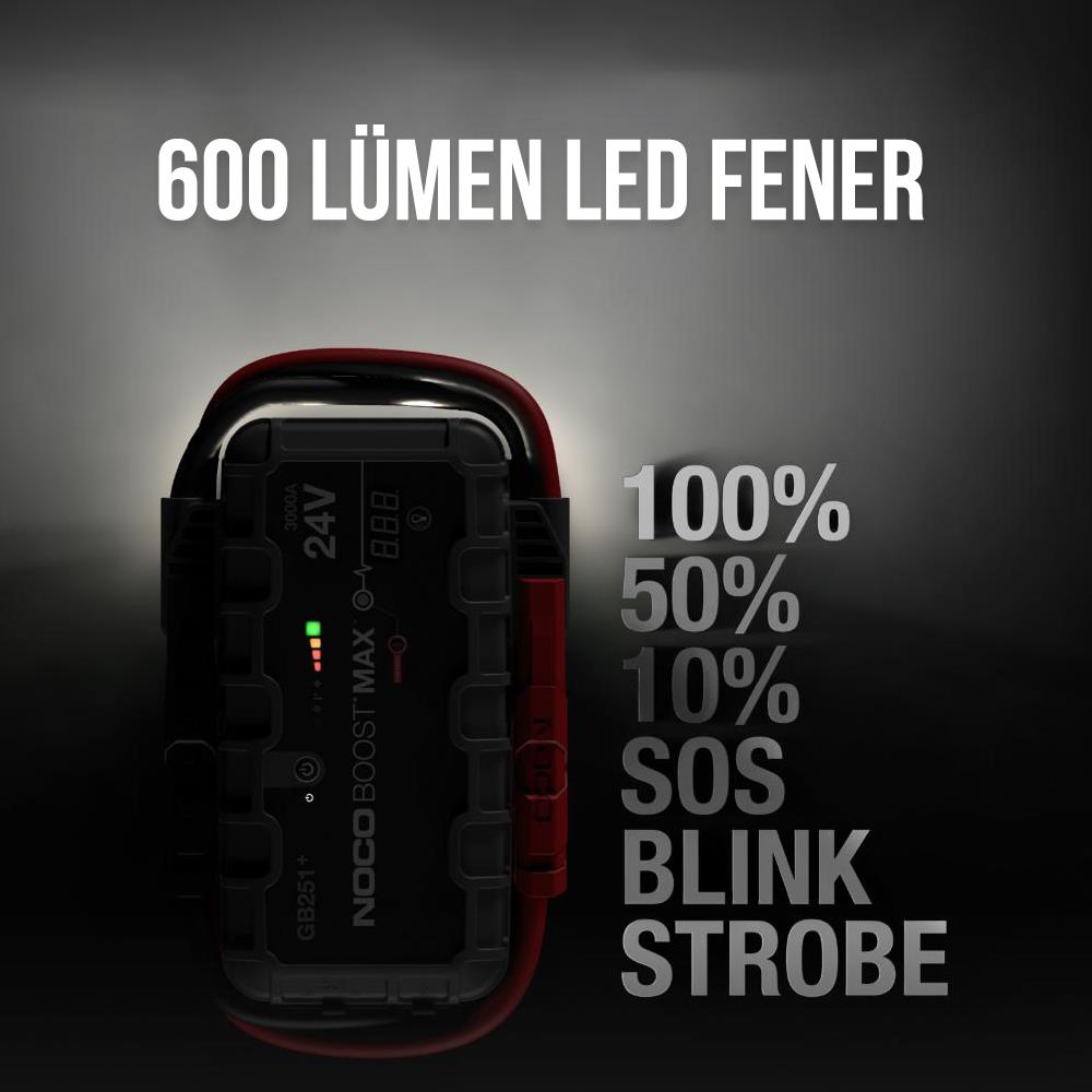 NOCO Genius GB251 24V 3000Amp Ultrasafe Lityum Akü Takviye + Powerbank + Led Lamba - . Görsel