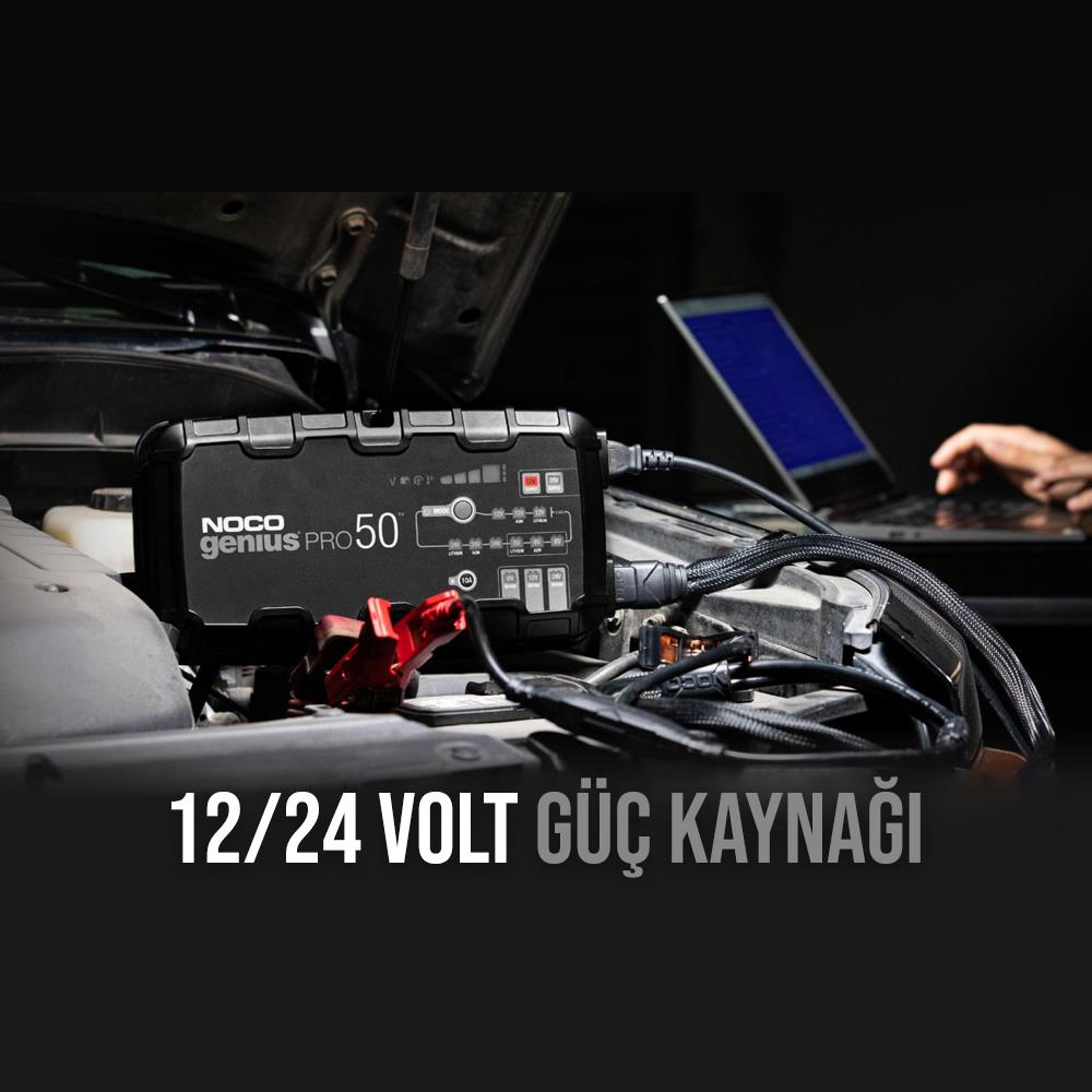 NOCO GENIUSPRO50 6V/12V/24V 1000A Akıllı Akü Şarj ve Akü Bakım/Desülfatör/Power Supply - . Görsel