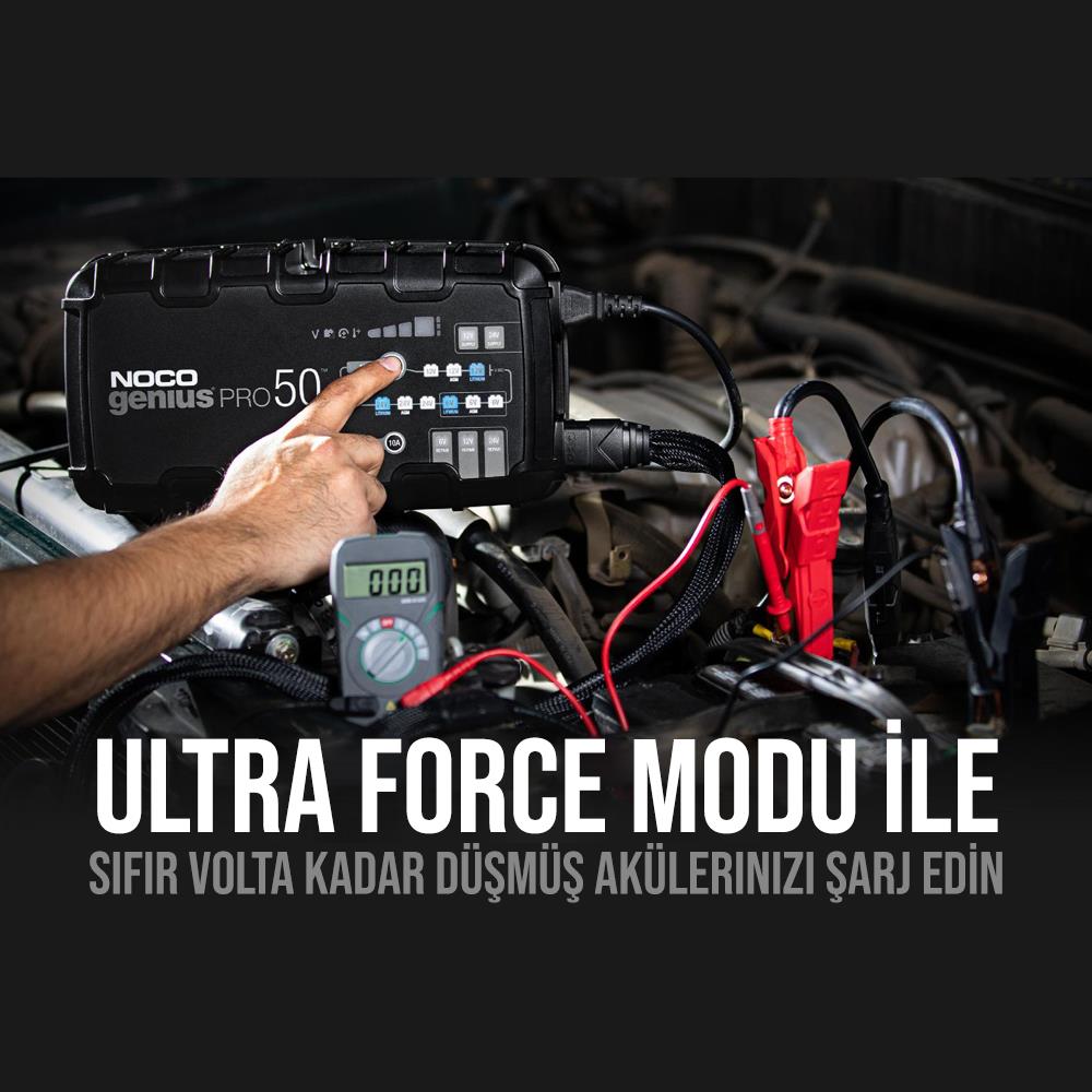 NOCO GENIUSPRO50 6V/12V/24V 1000A Akıllı Akü Şarj ve Akü Bakım/Desülfatör/Power Supply - . Görsel