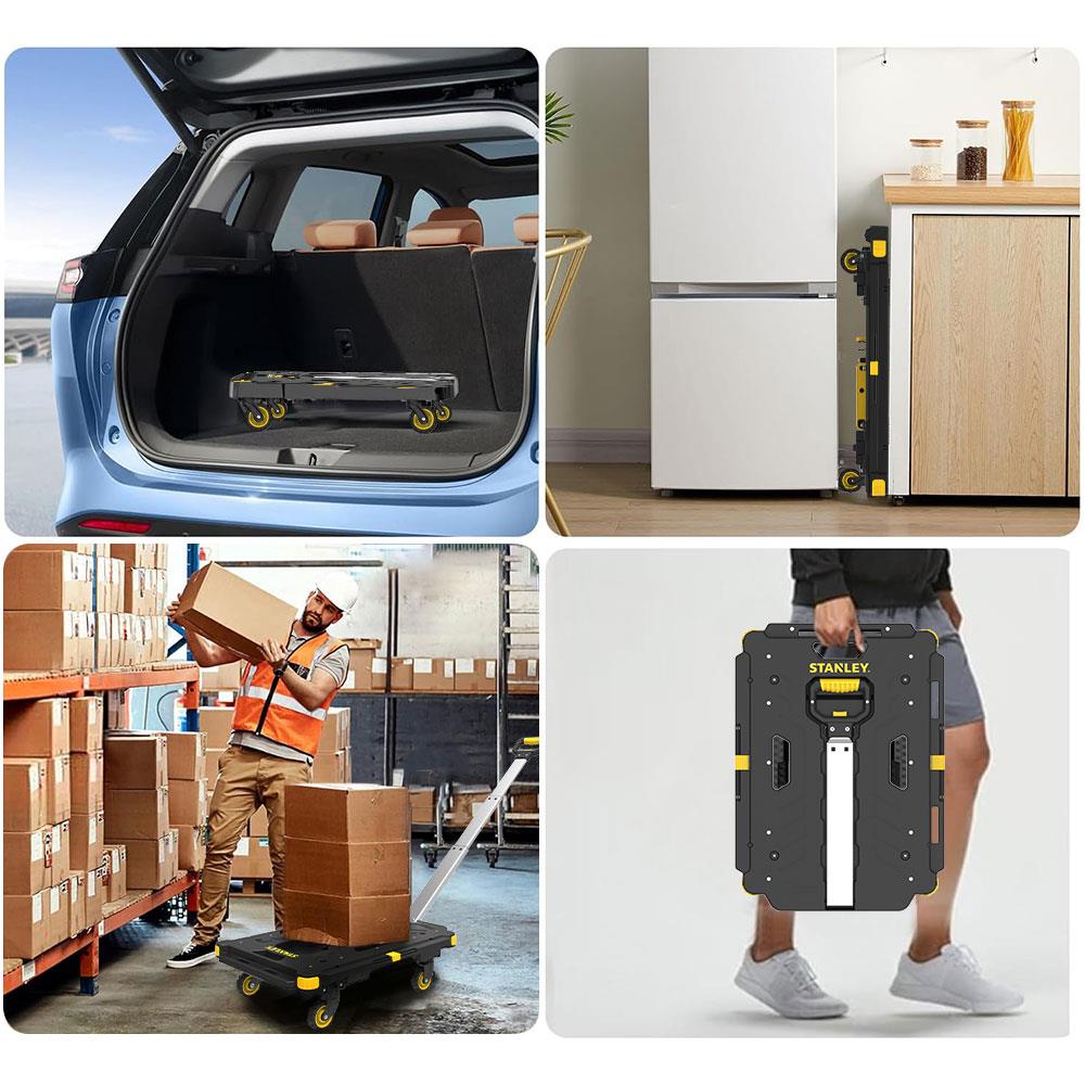 STANLEY PC532 137kg 62x45cm Dört Tekerli Çekme Kollu Yük ve Paket Taşıma Arabası - . Görsel