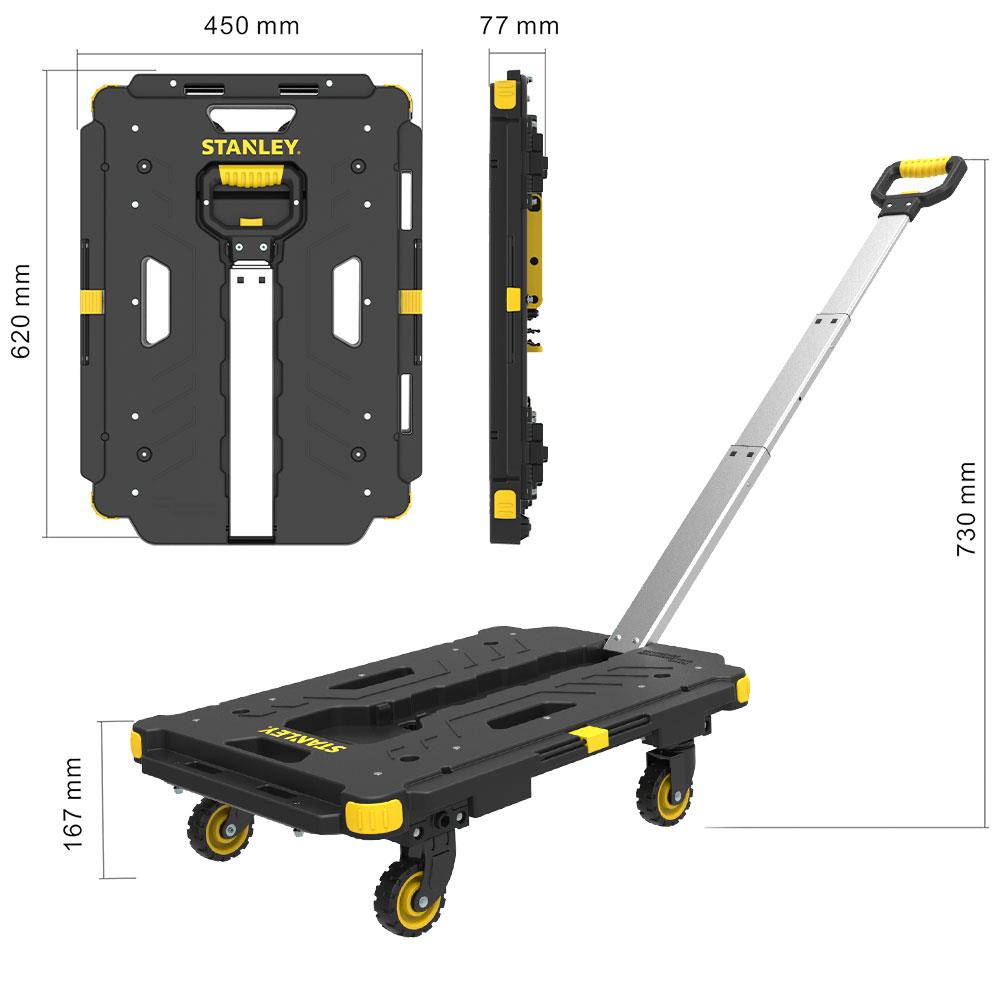 STANLEY PC532 137kg 62x45cm Dört Tekerli Çekme Kollu Yük ve Paket Taşıma Arabası - . Görsel
